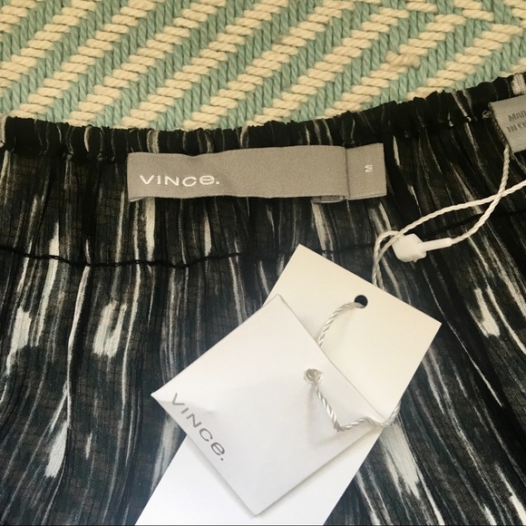 VINCE Brushstroke Silk Midi Dress - Picture 7 of 8